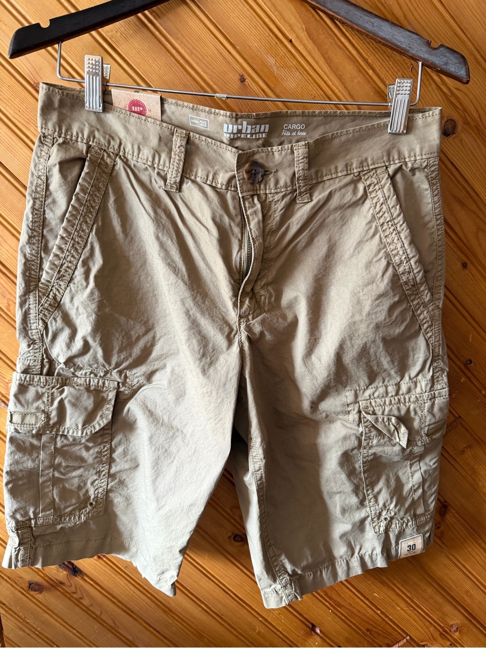 NWT URBAN PIPELINE khaki cargo shorts sz 30